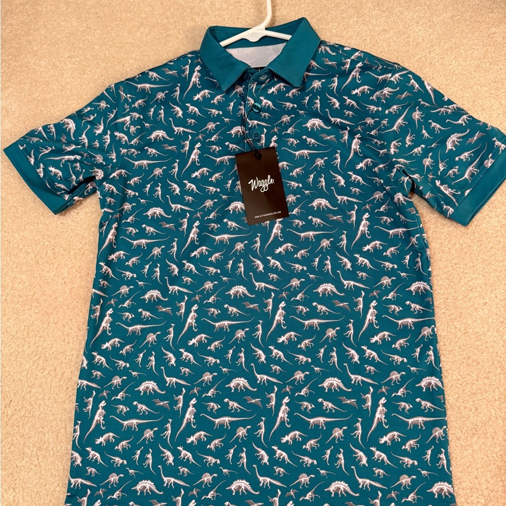 Waggle Boys Dinosaur Polo Shirt M